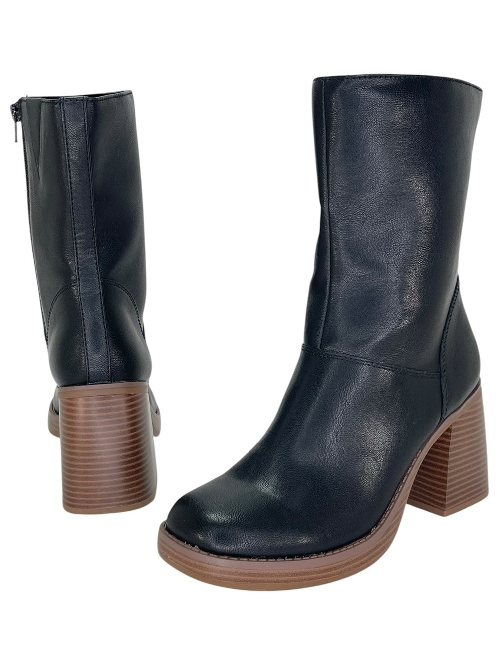Sun + Stone Aleenn Black Faux Leather High Top Womens Ankle Boots Size 7M - Picture 9 of 13